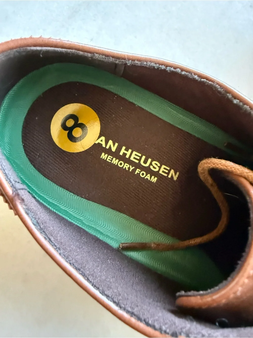 Van Heusen Brown Leather Wingtip Brogues Mens 8